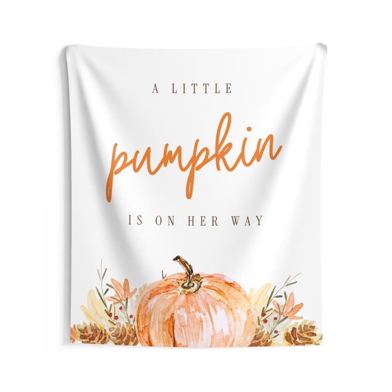 Ein kleiner Kürbis auf dem Weg Banner Herbst Baby Shower Banner Herbst Baby Shower Dekorationen Gender Neutral Baby Shower Decor Custom Sign Bild 5