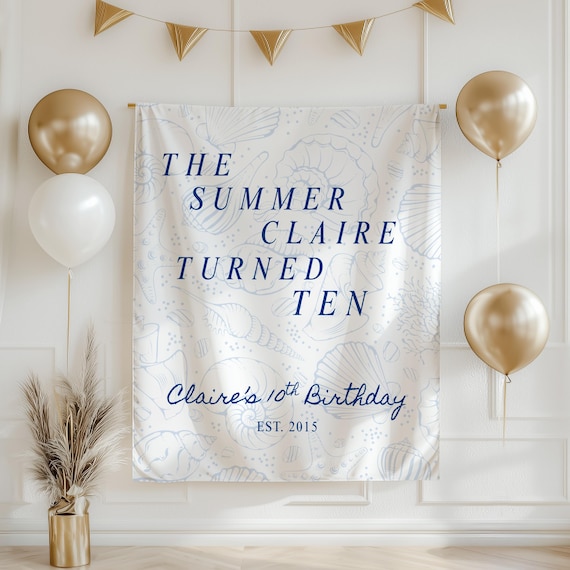 The Summer I Turned Pretty Birthday Banner TSITP Party Decor Beachy Birthday Sign Belly-Inspired Custom Banner Summer Girl Party Backdrop