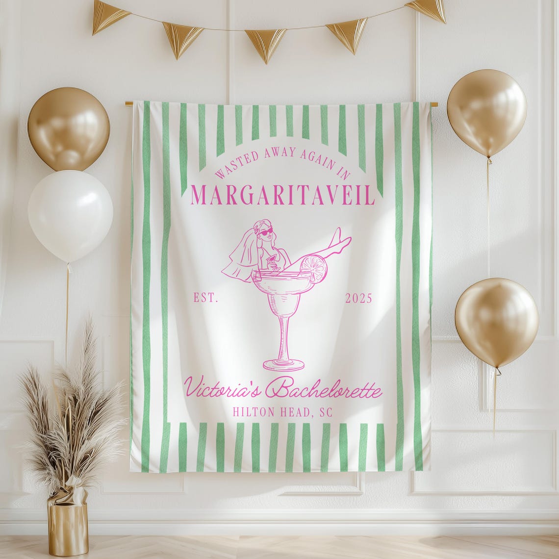 Custom Margaritaveil Themed Bachelorette Banner Photo Backdrop ...