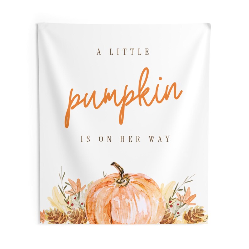 Ein kleiner Kürbis auf dem Weg Banner Herbst Baby Shower Banner Herbst Baby Shower Dekorationen Gender Neutral Baby Shower Decor Custom Sign 88" × 104"
