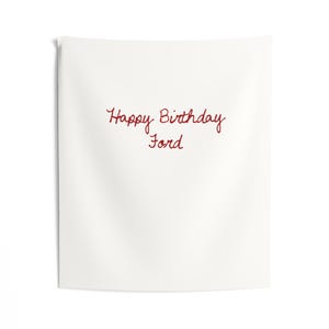 Custom Birthday Banner Fabric Name Sign Minimalist Kids Party Sign Boho Birthday Backdrop Personalized Birthday Banner Neutral Party Decor 50" × 60"