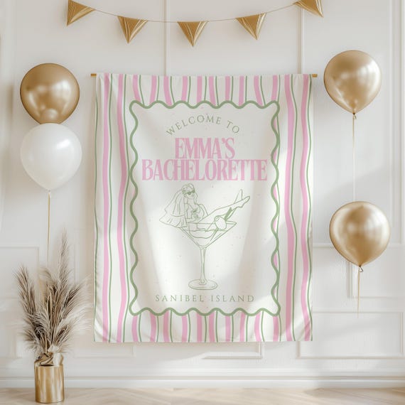 Custom Bachelorette Banner Personalized Bachelorette Party Tapestry Bridal Shower Backdrop Bride Party Sign Social Club Bachelorette Decor