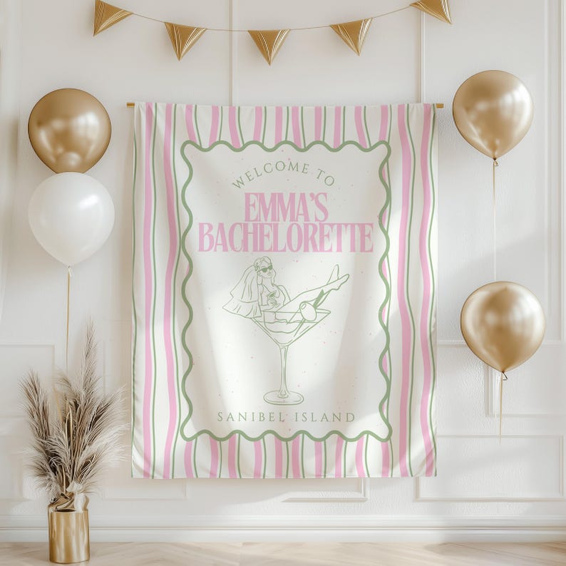 Custom Bachelorette Banner Personalized Bachelorette Party Tapestry Bridal Shower Backdrop Bride Party Sign Social Club Bachelorette Decor