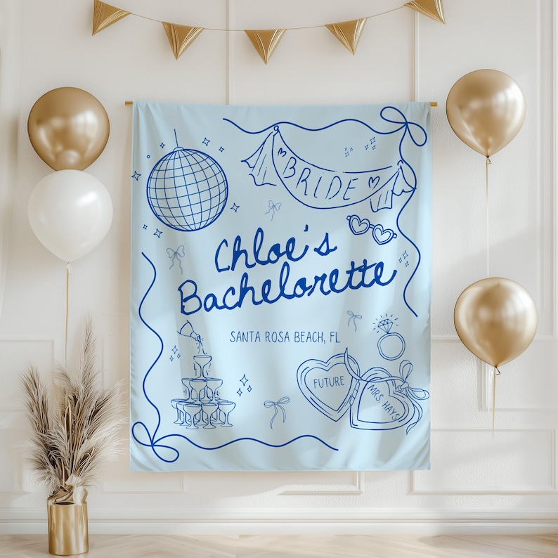 Personalized Bachelorette Party Banner Custom Bride to Be Banner Name Banner for Bachelorette Weekend Bridal Shower Decor