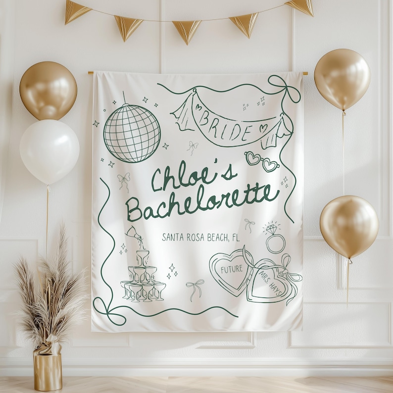 Personalized Bachelorette Party Banner Custom Bride to Be Banner Name Banner for Bachelorette Weekend Bridal Shower Decor