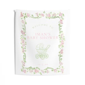 Striscione personalizzato per baby shower Striscione per baby shower personalizzato Decorazioni classiche per baby shower Sfondo neutro per baby shower Elegante cartello per baby shower immagine 6