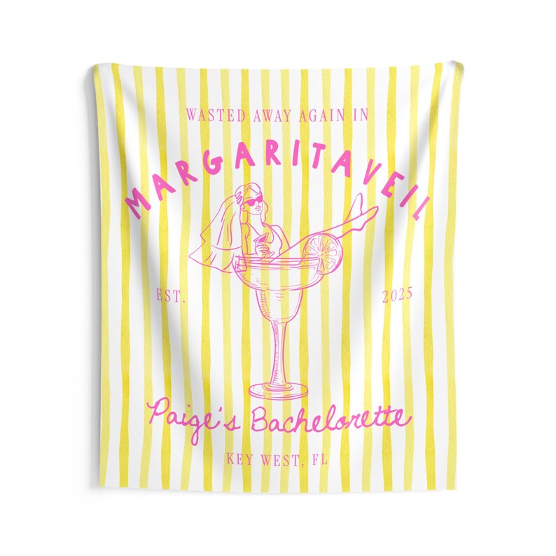 Margarita Themed Bachelorette Photo Backdrop Custom Margarita Veil Bach ...