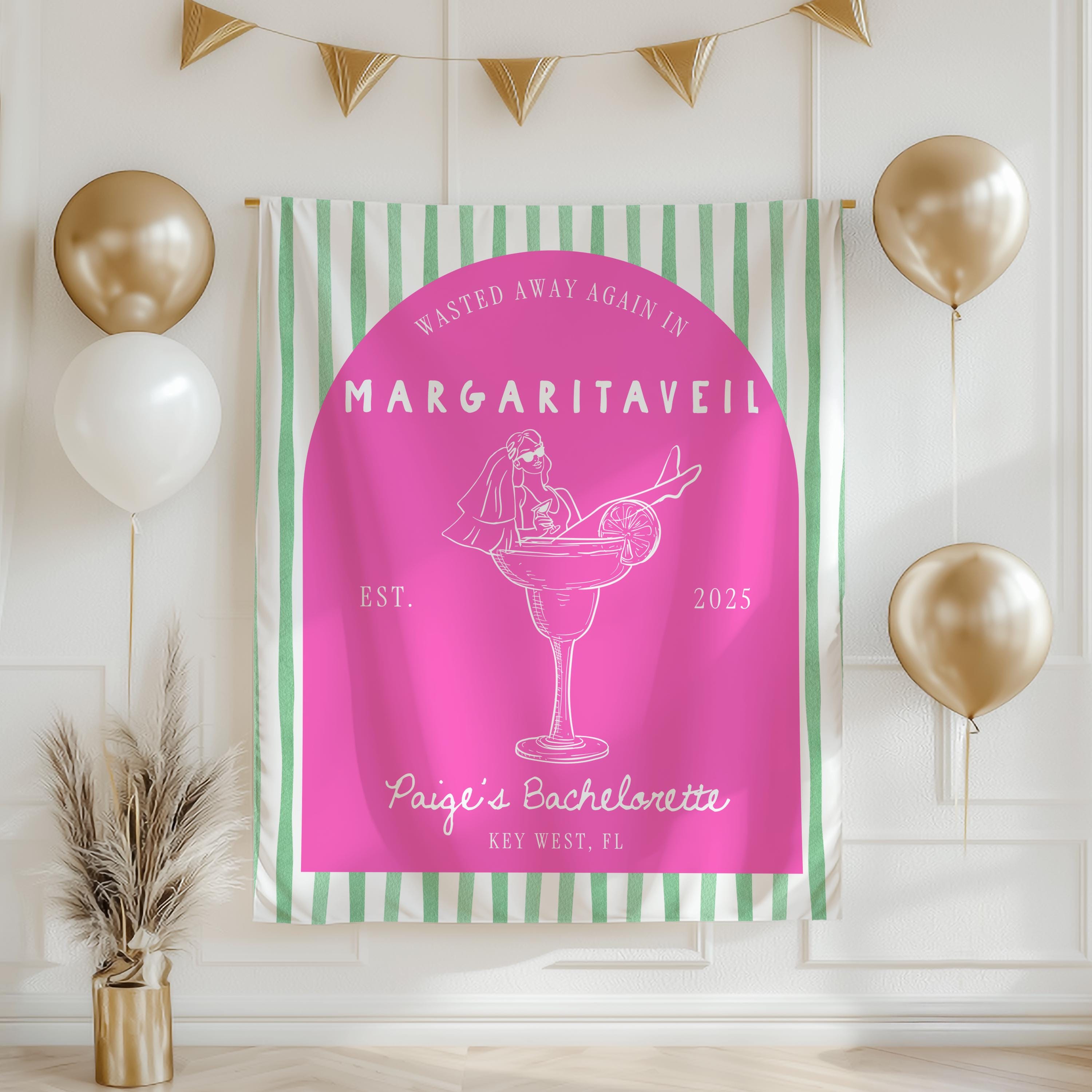 Margarita Veil Themed Bachelorette Photo Backdrop Custom Margarita Bach ...