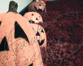 Jack o' lantern photo vintage halloween art print