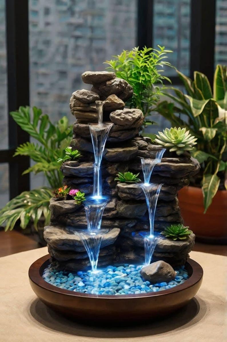 Garden Waterfall Fountain Ideas, Zen Tabletop Waterfall Designs, Indoor ...