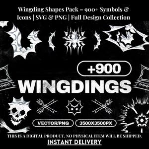 Wingding Shapes Pack - 900+ Symbole & Icons | SVG und PNG | Vollständige Design-Kollektion