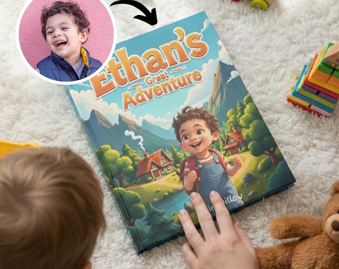 Featured listing image: Personalized Adventure Storybook for Kids, Custom Name & Character, Gift Message (Printed Book)