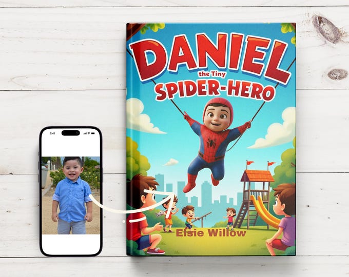 Featured listing image: Personalized Superhero Storybook for Kids, Unique Birthday Gift Book (Printed Book)