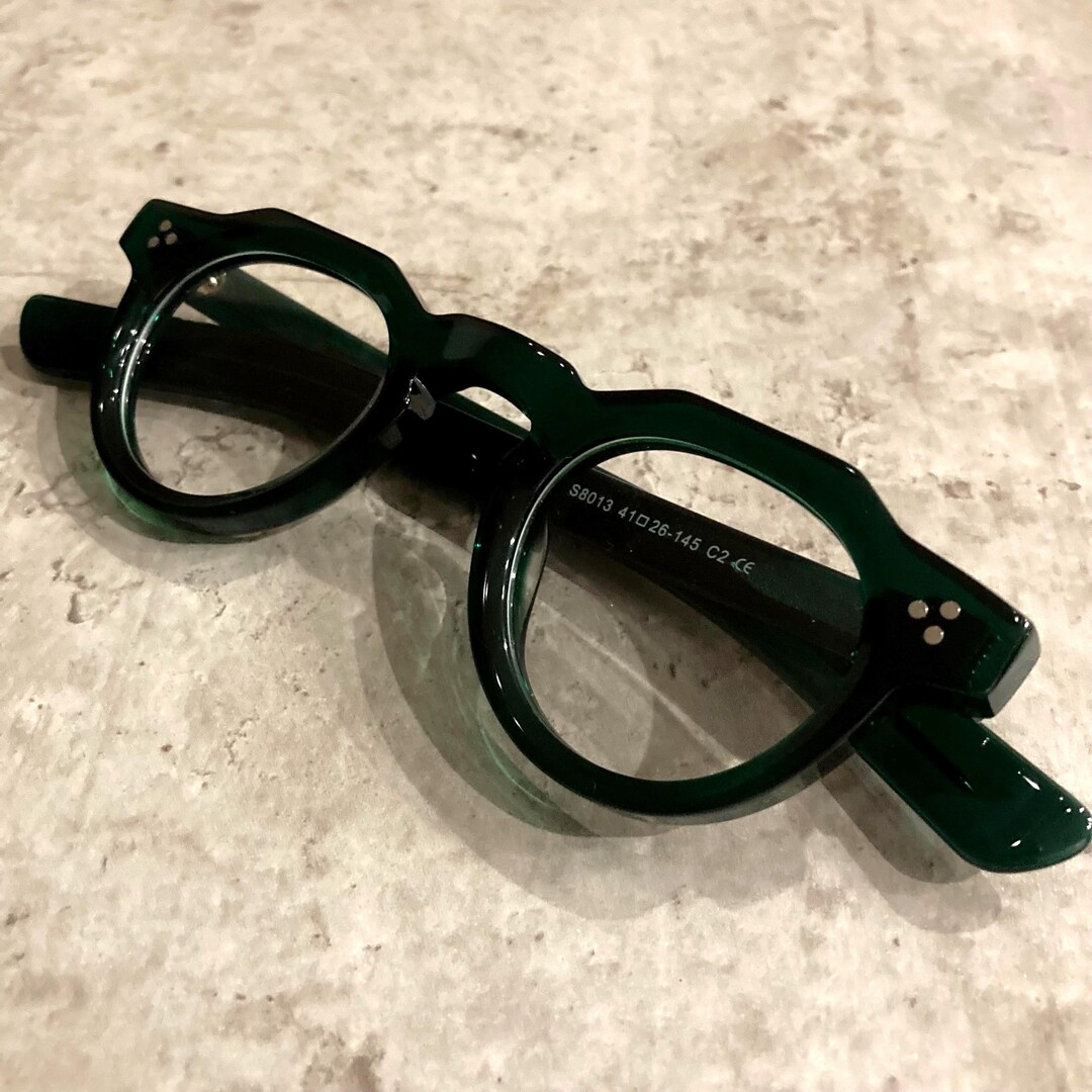 Modern Crown Panto Glasses – New Retro Style in Moss Green | Artisan ...