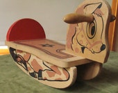 Vintage Retro 60s 70s Toddler Wood Wooden Rocking Ride On Horse Toy Pony 17" Xmas Decoration