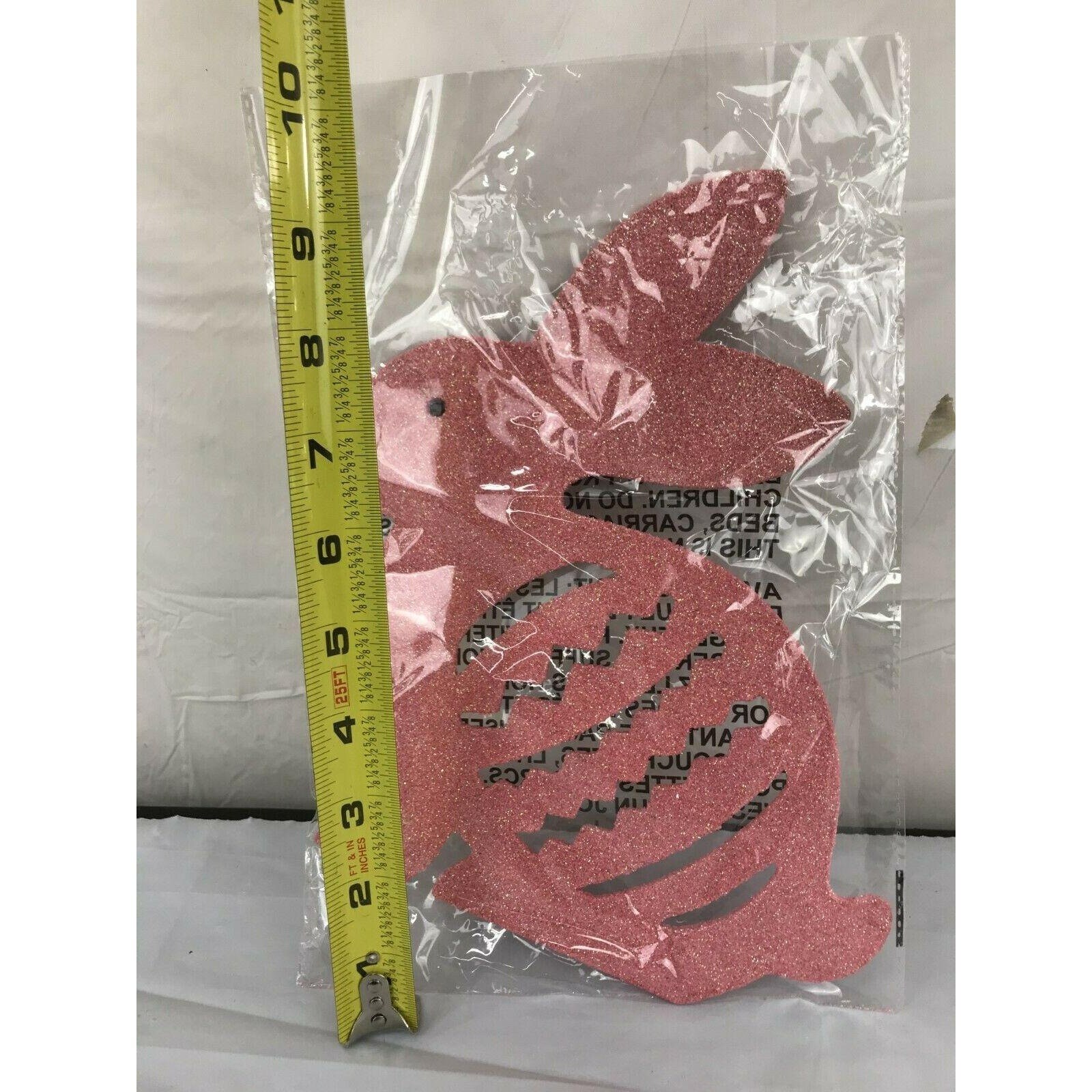 Pink Glitter Easter Bunny decor centerpiece NIP Etsy