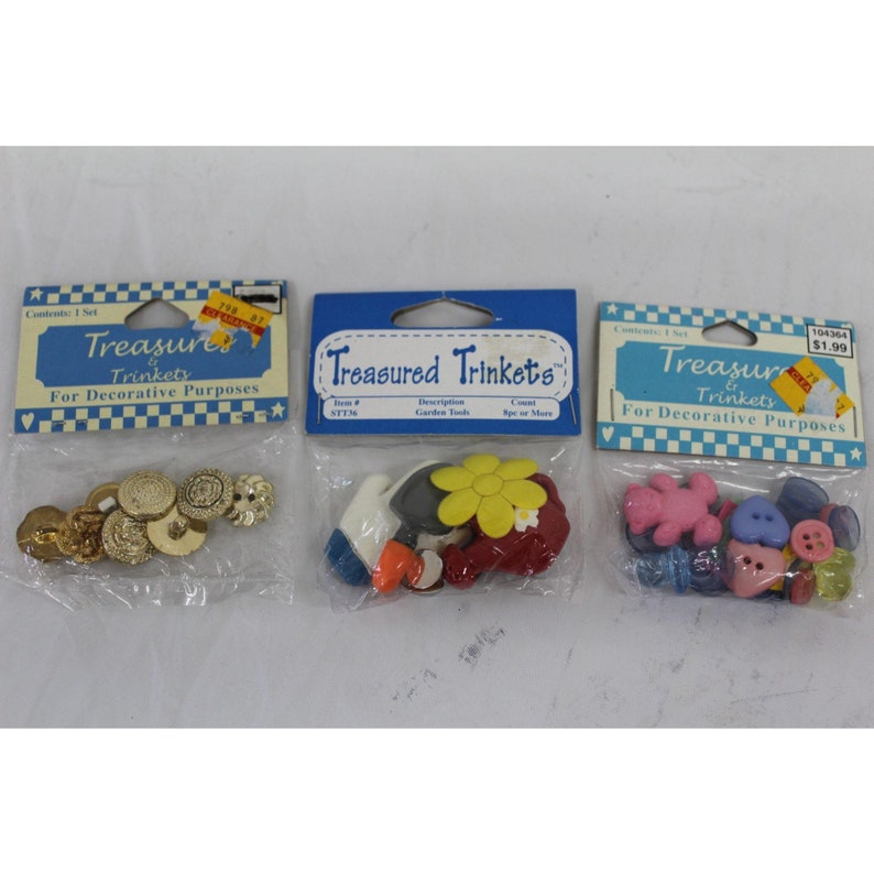 Lot of 3 assorted button packs craft sewing NIP