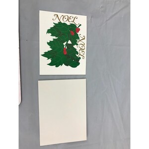 Vintage noel holly leaves greeting card Christmas ephemera envelope