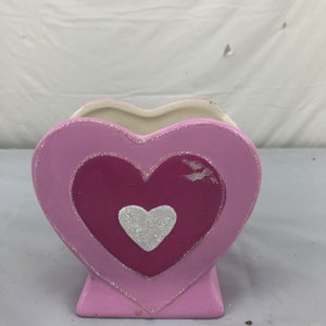Ceramic Standing Heart container shelf sitter decor