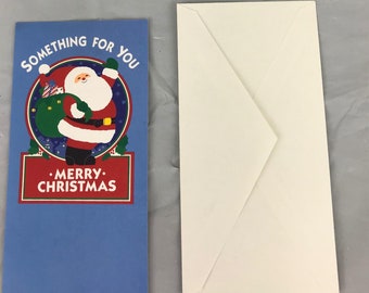Vintage 1980’s Merry Christmas  Santa Money Greeting Card ephemera