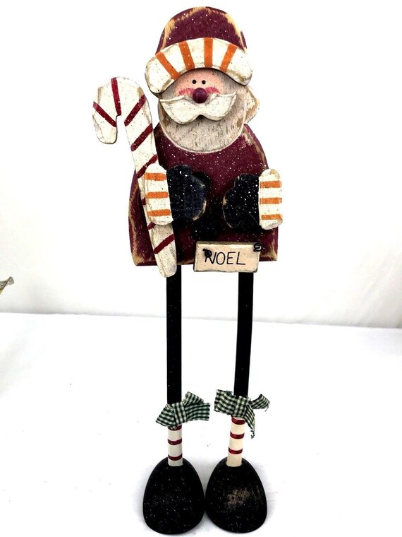Wooden Long Leg Santa Tabletop Decor 14 Long Leg Santa Tabletop Decor, Long Tabletop Decor