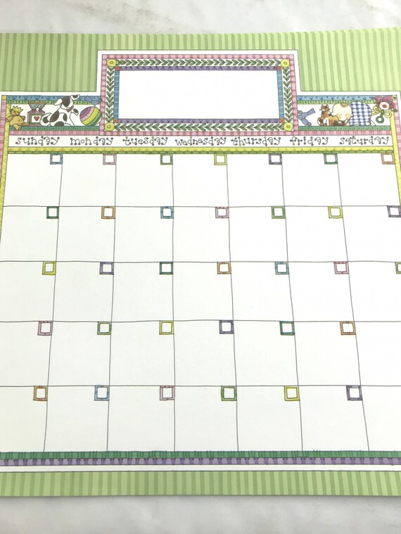 Green blank calendar 12 x 12 scrapbook paper Etsy