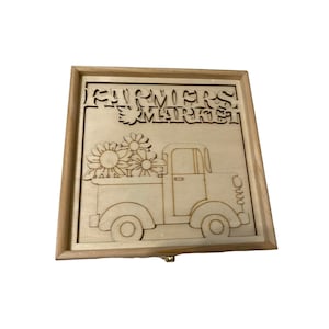 Unfinished wooden old pick up truck box craft