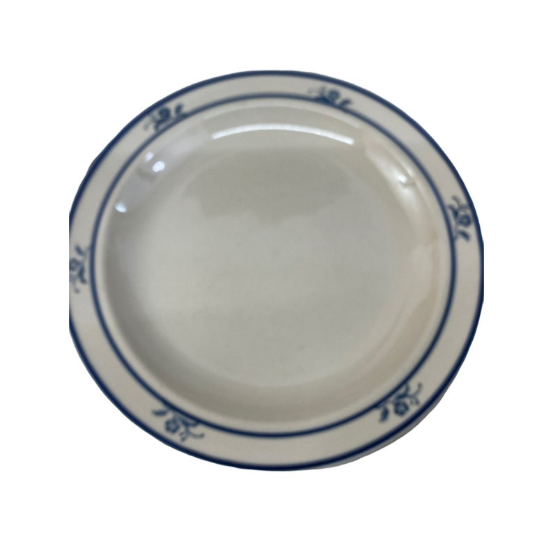 Vintage 8 Brick Oven Stoneware Plate Blue White Etsy