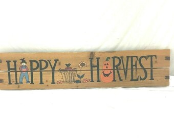 Wooden Happy Harvest Autumn Fall Halloween Wall Decor Sign