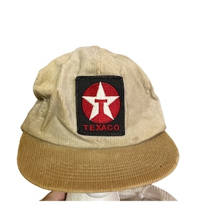 AS IS Texaco embroidered trucker hat corduroy adjustable