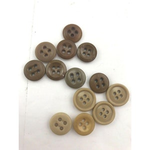 Vintage Assorted Brown Buttons sewing craft scrapbook