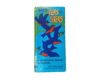 Vintage MCM what flies in the sky bird book hardcover