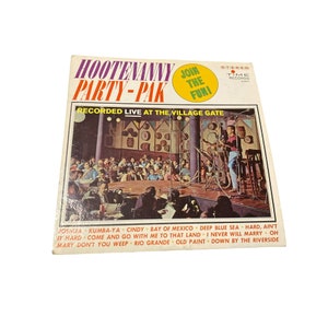 Disco de vinilo vintage hootenanny party pack en vivo en la puerta del pueblo