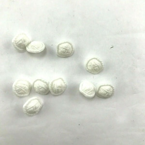 Set of 10 white shank buttons sewing craft