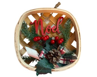 NEW Noel open weave basket wall hanging decor Christmas