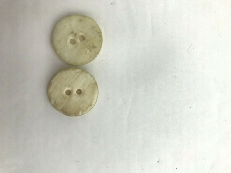 Set of 2 vintage white buttons