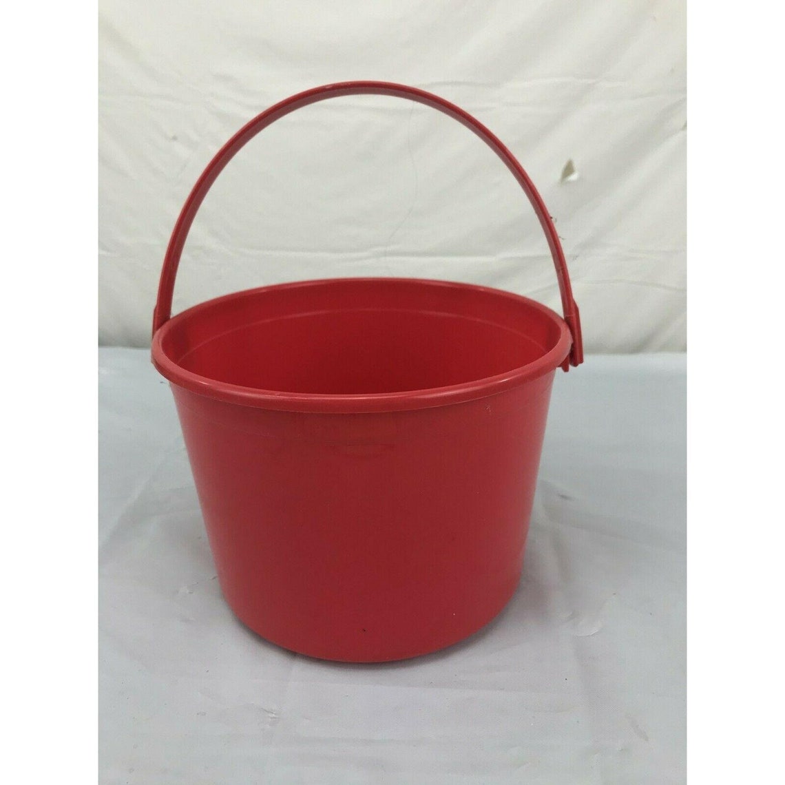 Red Plastic Bucket With Handle Etsy