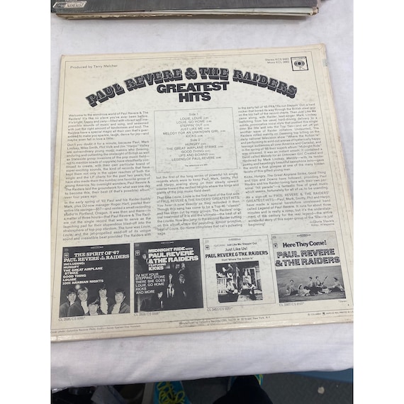 Vintage Paul Revere and the Raiders Greatest Hits Vinyl Record - Etsy