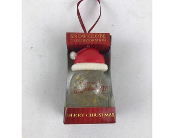 Special 2&quot; Granddaughter snow globe glass Christmas Ornament NIP