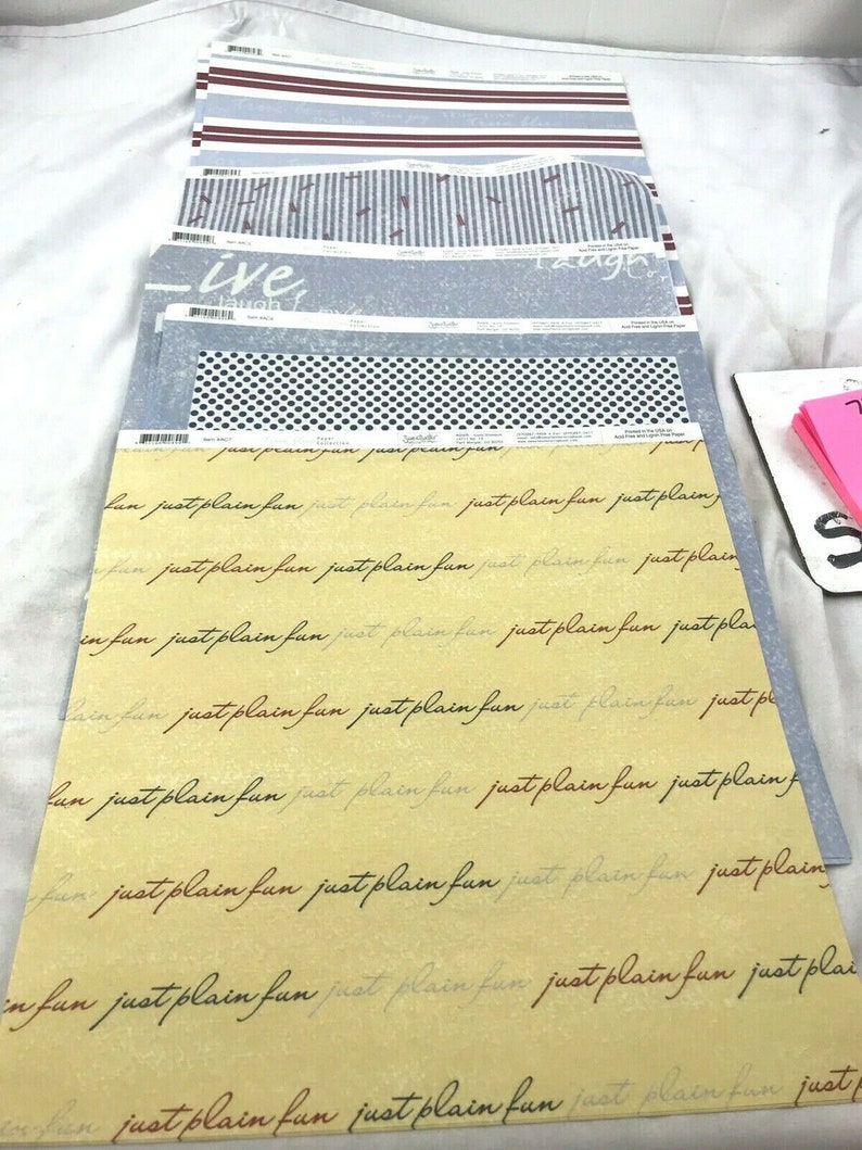 Lot of 5 fun life 12 x 12 scrapbook papers acid and lignin free