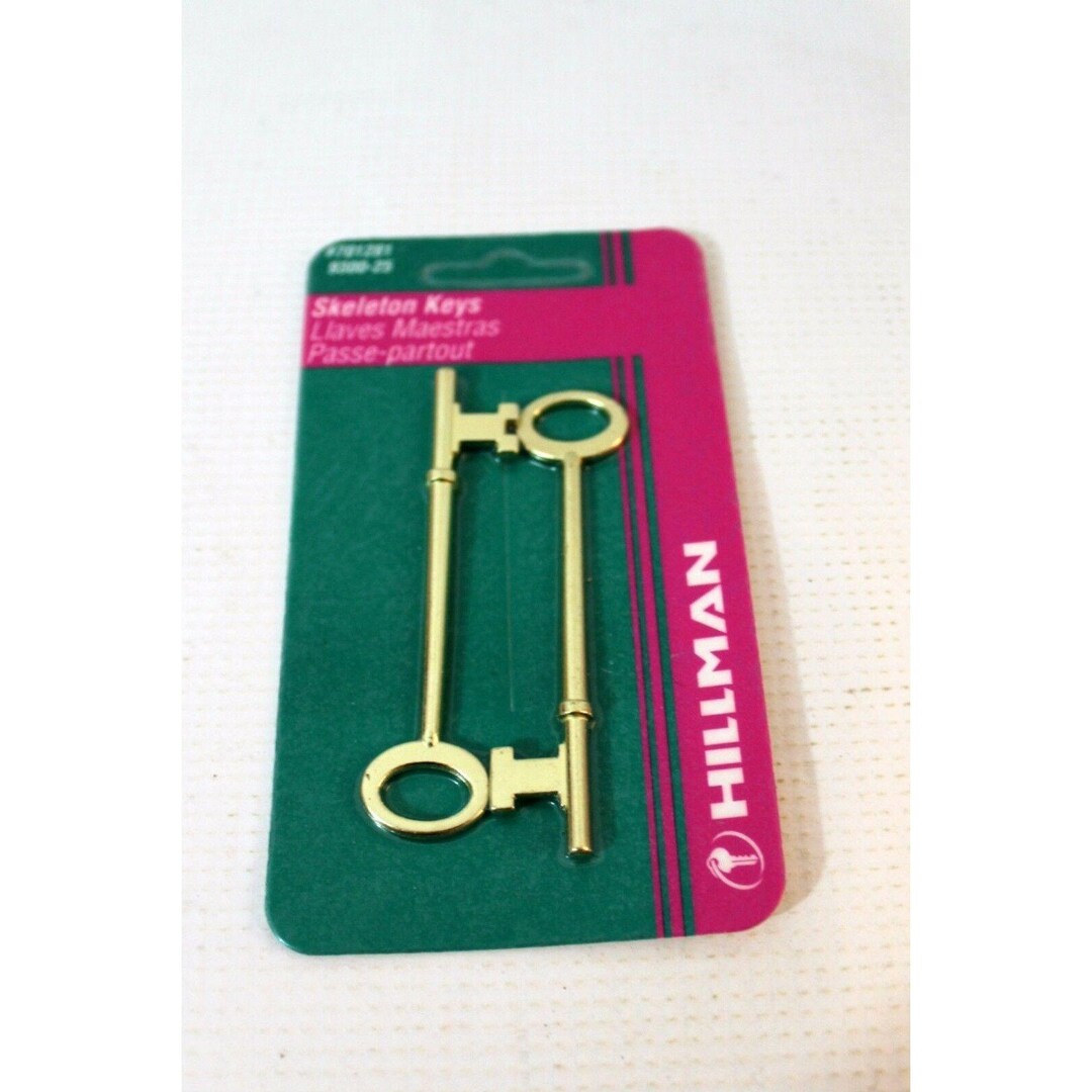 Hillman Brass Plated Skeleton Key Set of Two NIP Vintage Home Craft ...
