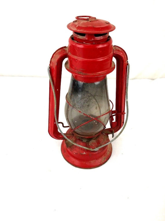 Globe Brand Vintage Oil Lantern Red Decorative Cabin Garage Etsy