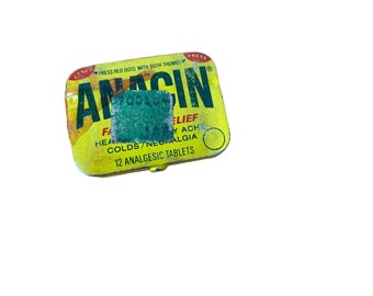 Antique Anacin pill tin collectible prop display vintage advertising
