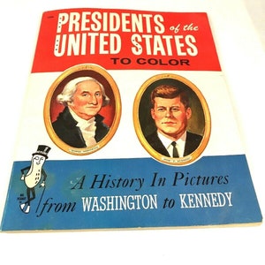 Vintage Presidents Washington to Kennedy coloring book Mr. Peanut