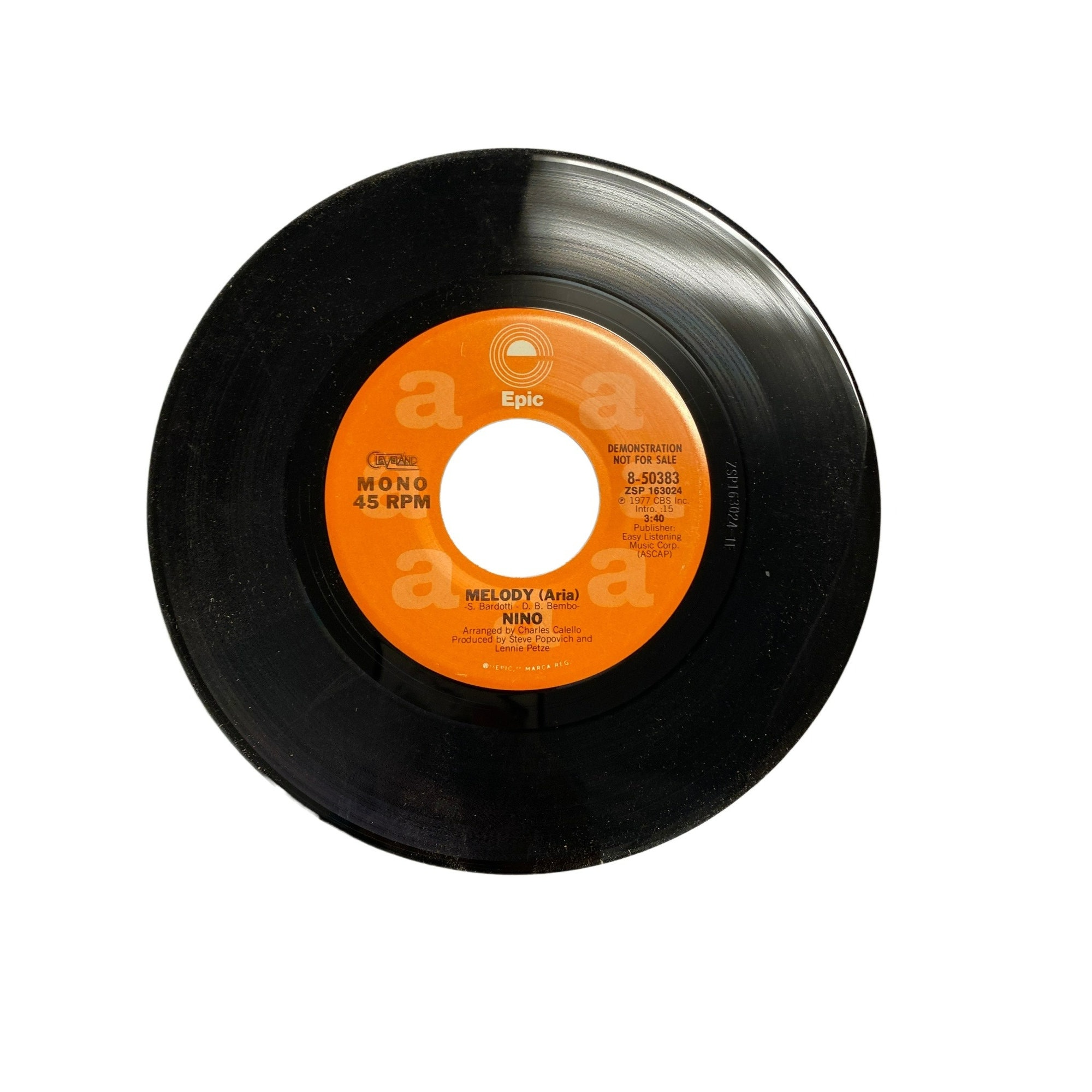 Vintage 7” 45 RPM Vinyl Record Nino Melody Aria - Etsy