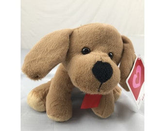 Sweet Brown Plush Valentines Dog NWT