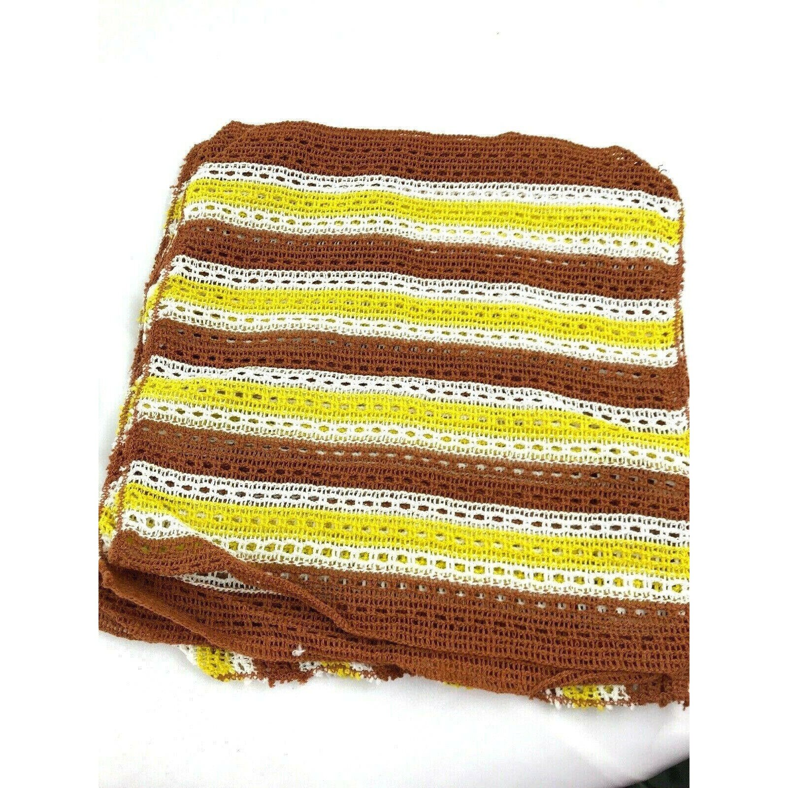 Lot of 6 Hand Towels Handmade Brown Yellow White Striped Etsy UK