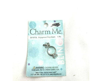 Engagement Ring Charm silver metal NWT