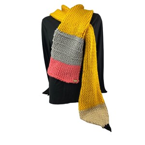 Lenço de inverno amarelo tricotado à mão, professor, artista