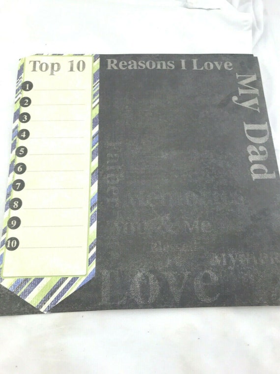 Love my Dad 12 x 12 scrapbook paper acid and lignin free gray and white